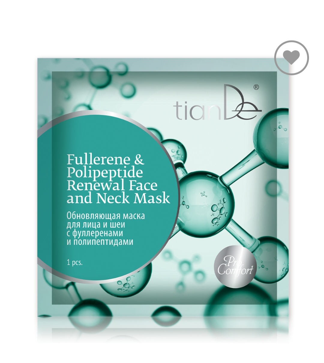 Fullerenes & Polypeptides Renewal  Face &Neck  Mask, 1pc, SKU 52911